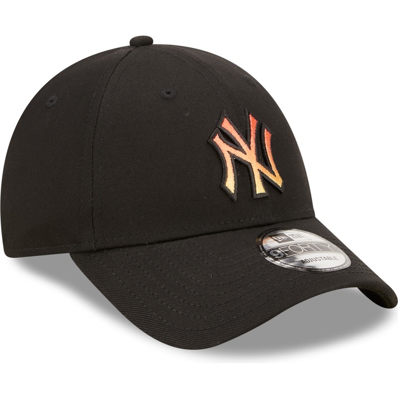new-era-curved-brim-orange-logo-9forty-gradient-infill-new-york-yankees-mlb-black-adjustable-cap