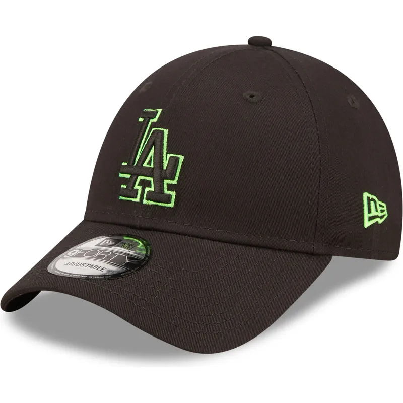 mutsid-kumer-must-reguleeritav-9forty-neon-outline-los-angeles-dodgers-mlb-new-era