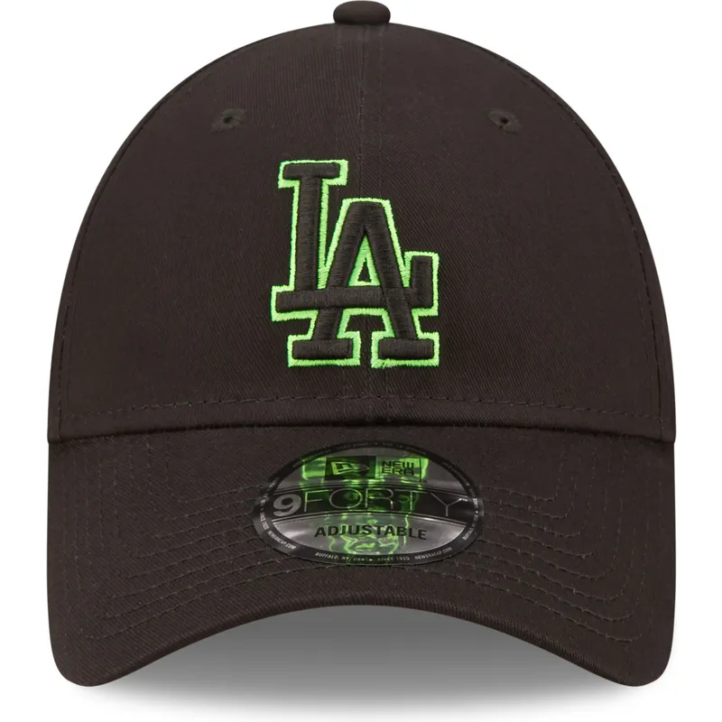 mutsid-kumer-must-reguleeritav-9forty-neon-outline-los-angeles-dodgers-mlb-new-era