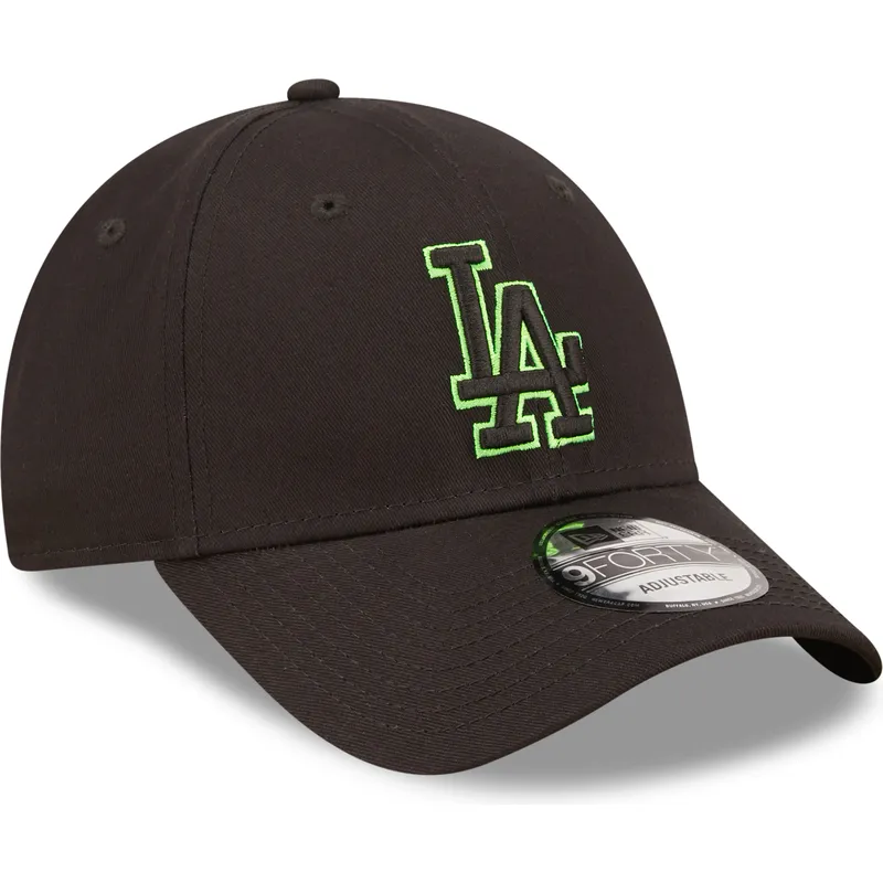 mutsid-kumer-must-reguleeritav-9forty-neon-outline-los-angeles-dodgers-mlb-new-era