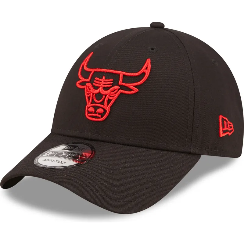 mutsid-kumer-must-reguleeritav-9forty-neon-outline-chicago-bulls-nba-new-era