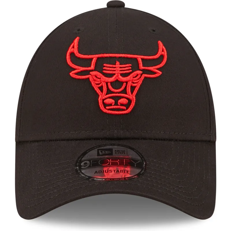 mutsid-kumer-must-reguleeritav-9forty-neon-outline-chicago-bulls-nba-new-era
