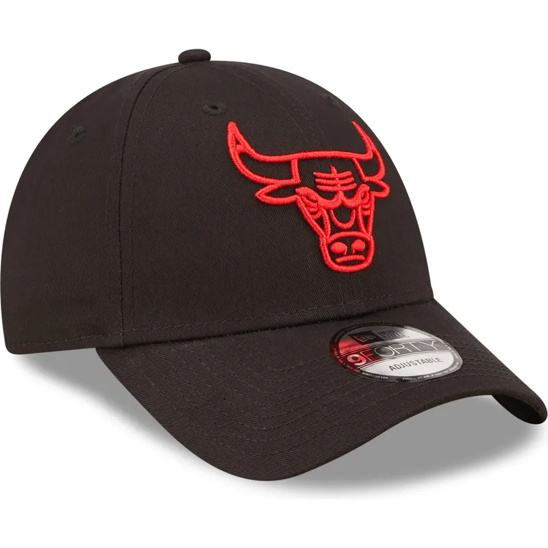 mutsid-kumer-must-reguleeritav-9forty-neon-outline-chicago-bulls-nba-new-era