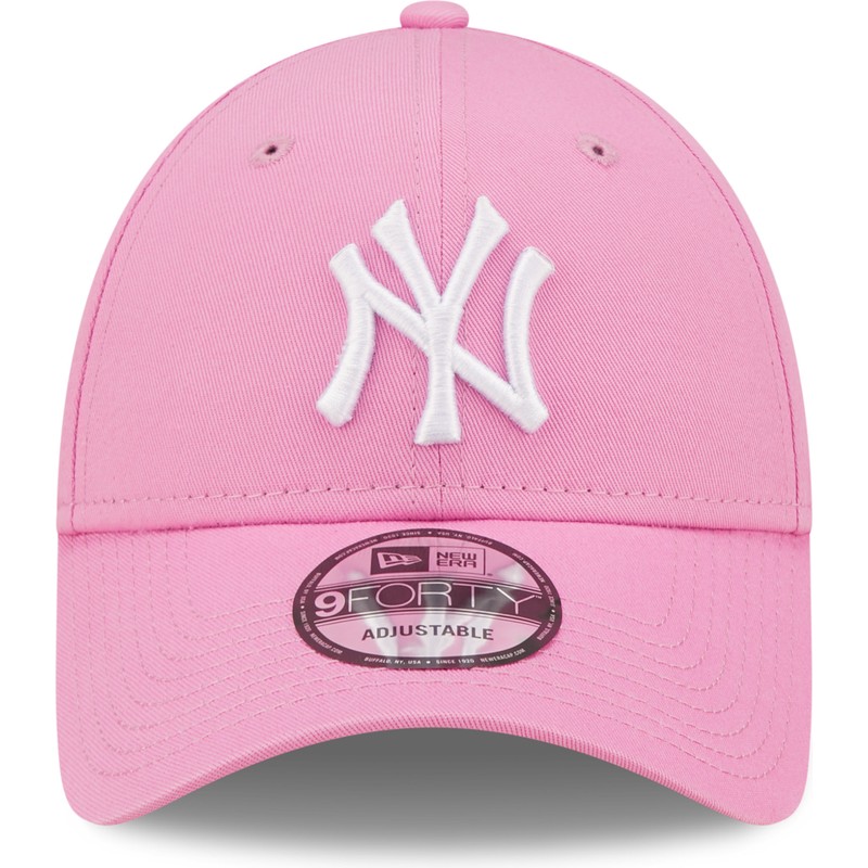 new-era-curved-brim-white-logo-9forty-league-essential-new-york-yankees-mlb-pink-adjustable-cap