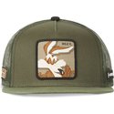 capslab-flat-brim-wile-e-coyote-casf-wi4-looney-tunes-green-trucker-hat