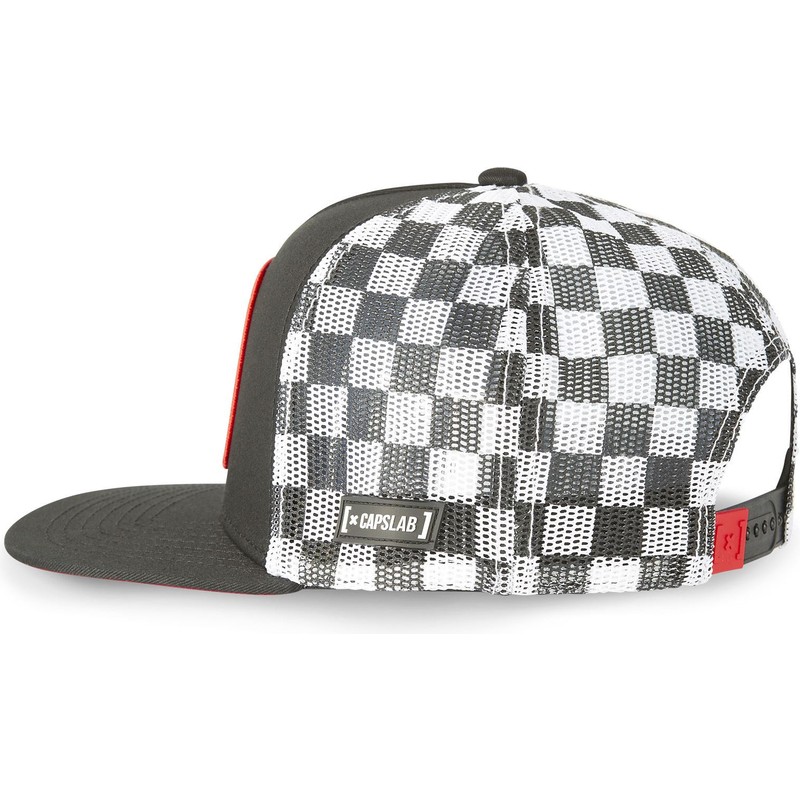 capslab-flat-brim-mario-kart-casf-ju1-super-mario-bros-black-and-white-trucker-hat