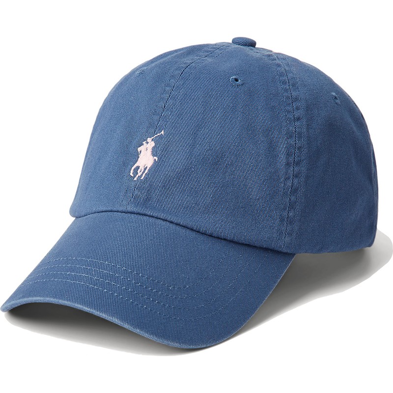 polo-ralph-lauren-curved-brim-pink-logo-cotton-chino-classic-sport-navy-blue-adjustable-cap