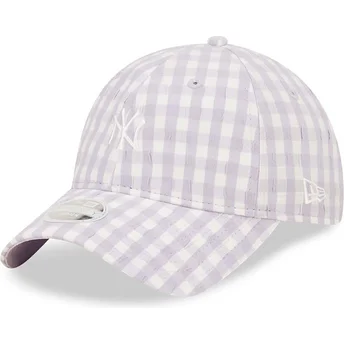 Mütsid kumer violetne reguleeritav 9TWENTY Gingham New York Yankees MLB New Era