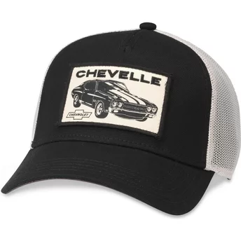 American Needle Chevelle by Chevrolet Valin Black and White Snapback Trucker Hat