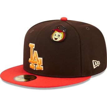 Cap lame brown ajustada 59FIFTY The Elements Fire Pin Los Angeles Dodgers MLB New Era