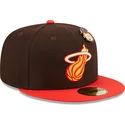 cap-lame-brown-ajustada-59fifty-the-elements-fire-pin-miami-heat-nba-new-era