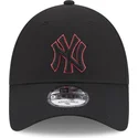 new-era-curved-brim-9forty-team-outline-new-york-yankees-mlb-black-adjustable-cap