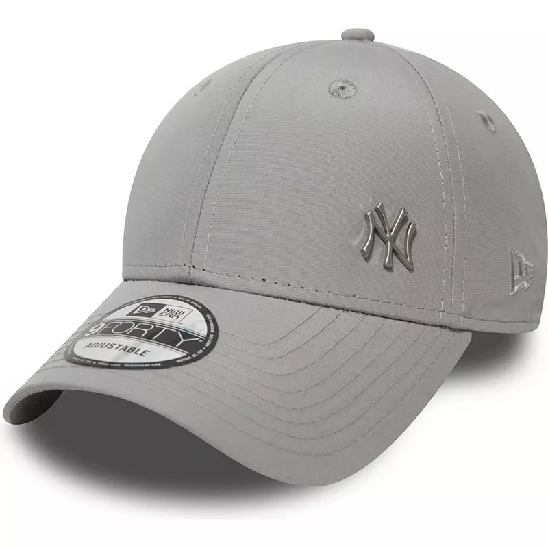 new-era-curved-brim-9forty-flawless-logo-new-york-yankees-mlb-grey-adjustable-cap