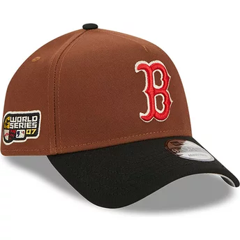 New Era Curved Brim 9FORTY A Frame Harvest Boston Red Sox MLB Brown and Black Snapback Cap