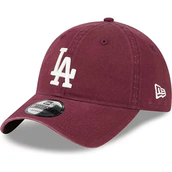 New Era Curved Brim 9TWENTY League Essential Los Angeles Dodgers MLB Maroon Adjustable Cap