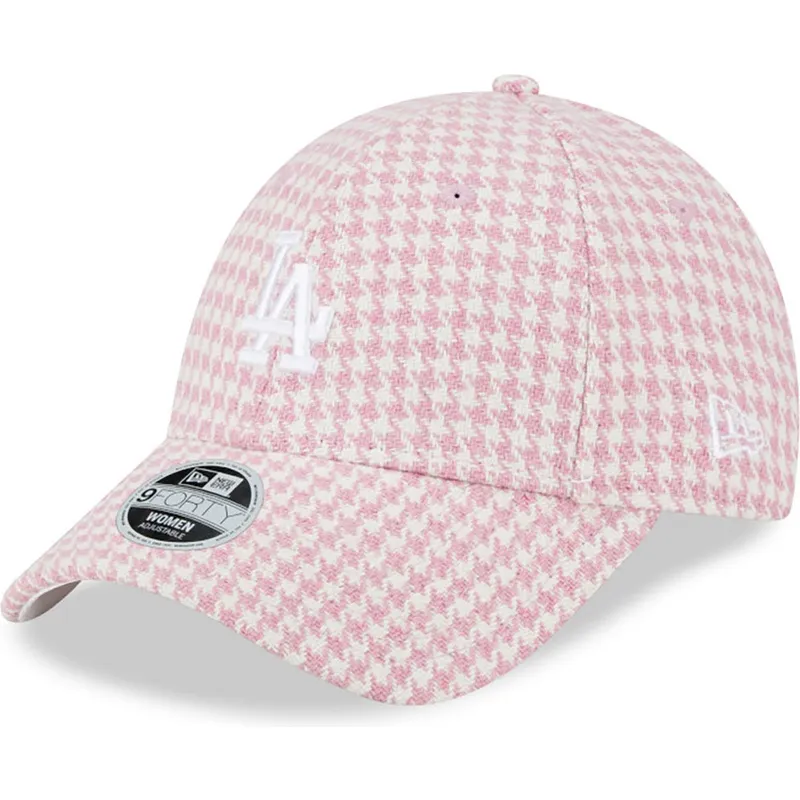 mutsid-kumer-roosa-reguleeritav-9forty-houndstooth-los-angeles-dodgers-mlb-new-era