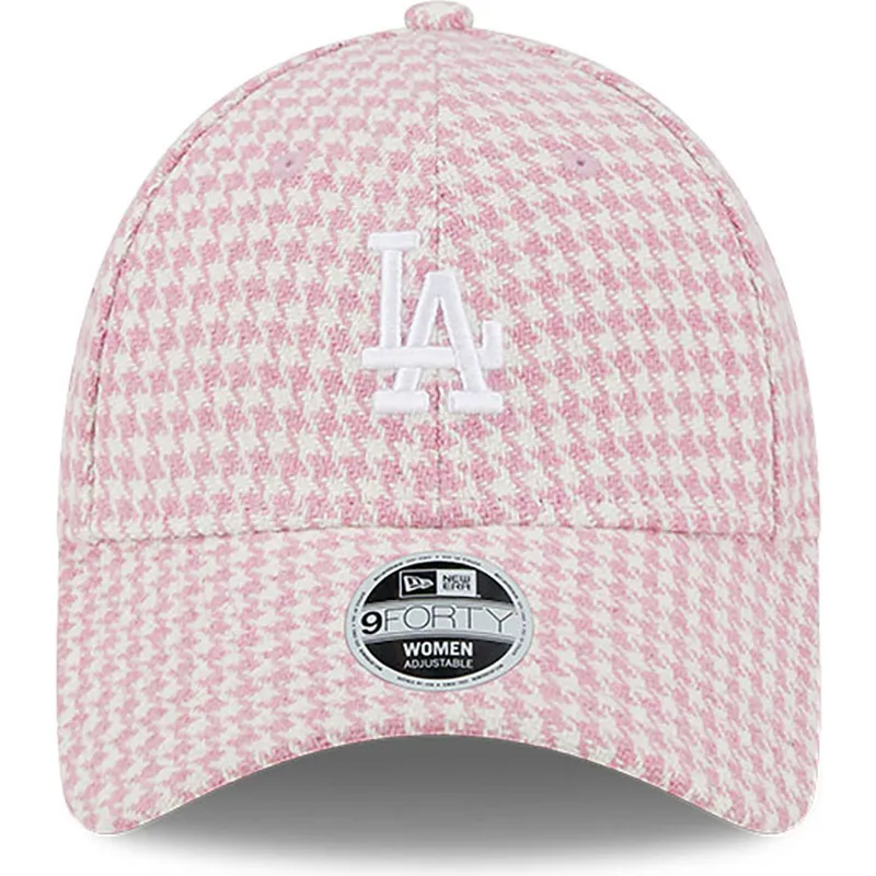 mutsid-kumer-roosa-reguleeritav-9forty-houndstooth-los-angeles-dodgers-mlb-new-era