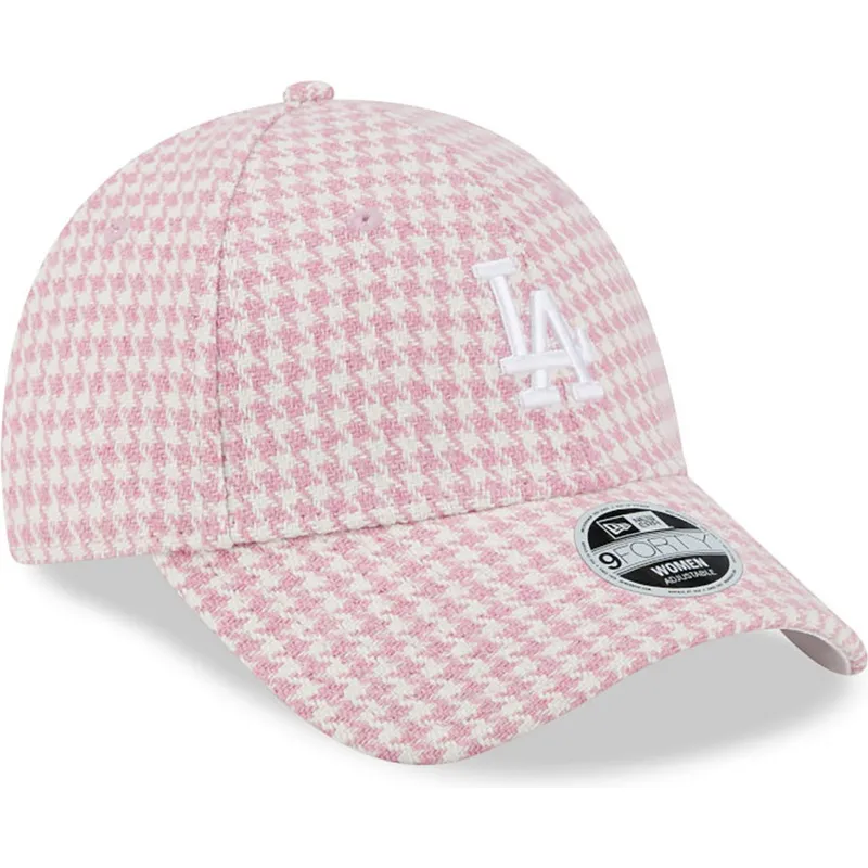 mutsid-kumer-roosa-reguleeritav-9forty-houndstooth-los-angeles-dodgers-mlb-new-era