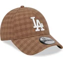 new-era-curved-brim-9forty-flannel-los-angeles-dodgers-mlb-brown-adjustable-cap