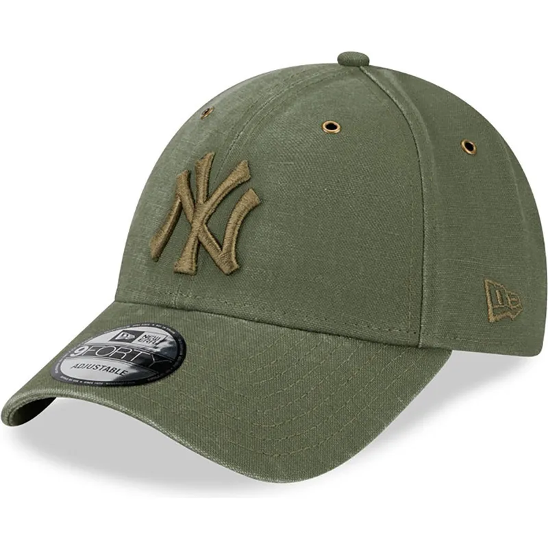 mutsid-kumer-roheline-reguleeritav-9forty-washed-canvas-new-york-yankees-mlb-new-era