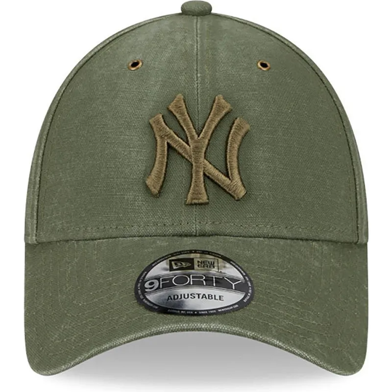 mutsid-kumer-roheline-reguleeritav-9forty-washed-canvas-new-york-yankees-mlb-new-era