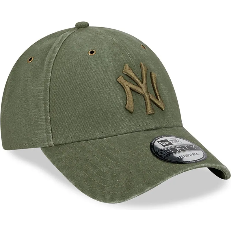 mutsid-kumer-roheline-reguleeritav-9forty-washed-canvas-new-york-yankees-mlb-new-era