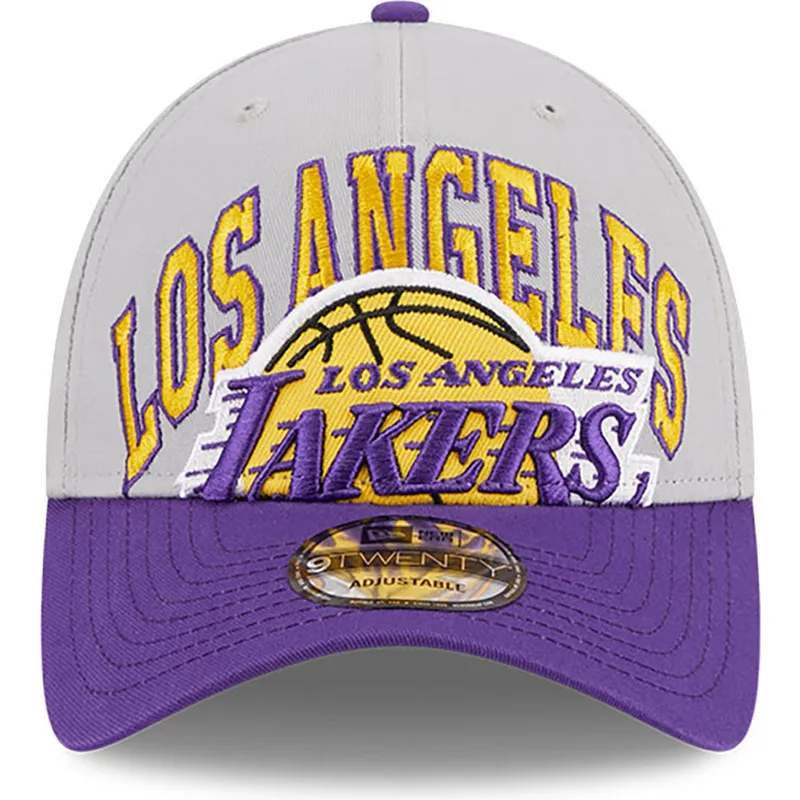 cap-kumer-gray-adjustable-strap-9twenty-tip-off-2023-los-angeles-lakers-nba-new-era