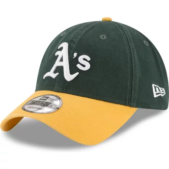 New Era Curved Brim 9TWENTY Core Classic Oakland Athletics MLB Green and Yellow Adjustable Cap