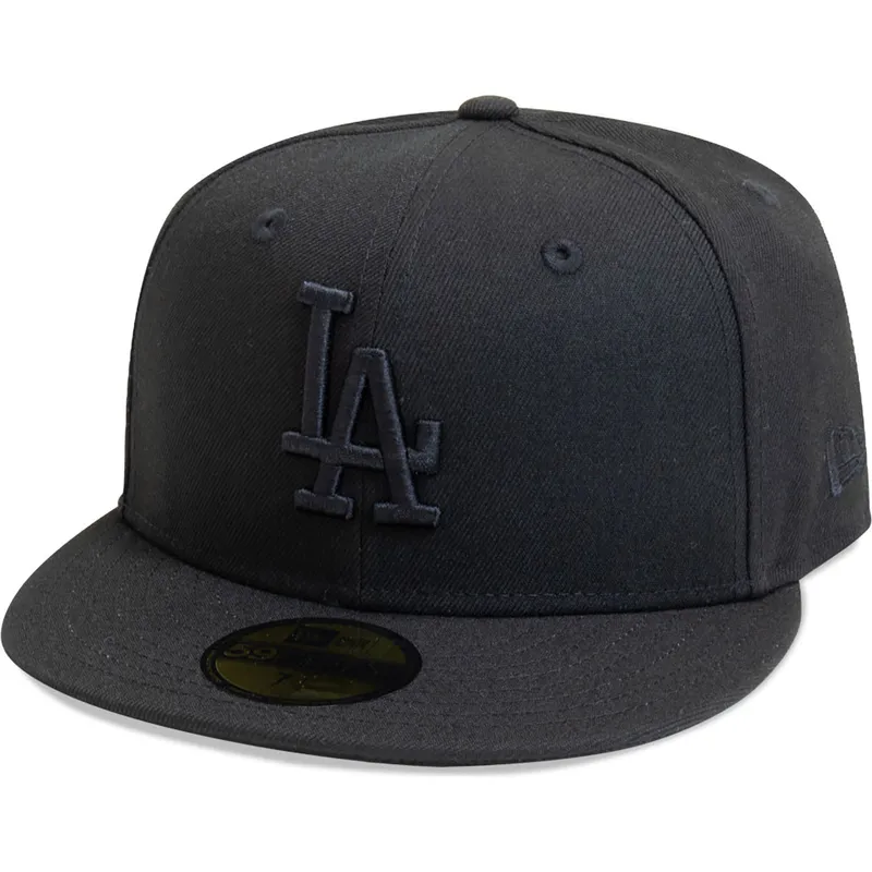 cap-lame-black-ajustada-59fifty-league-essential-los-angeles-dodgers-mlb-new-era