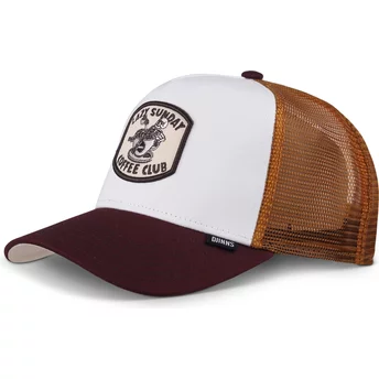 Djinns Coffee Club HFT White, Brown and Maroon Trucker Hat