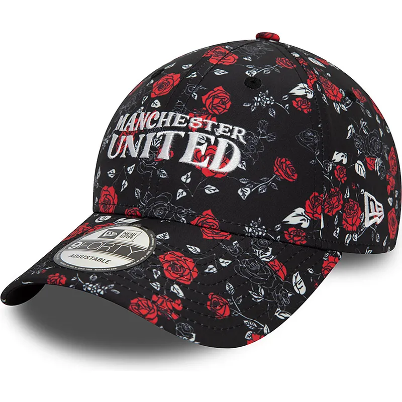 mutsid-kumer-must-reguleeritav-9forty-floral-all-over-print-manchester-united-football-club-premier-league-new-era