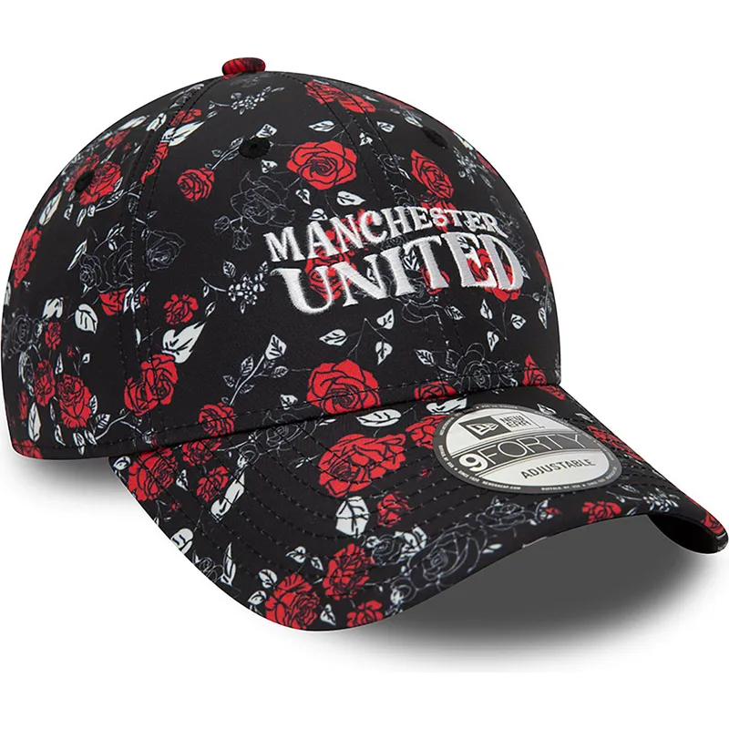 mutsid-kumer-must-reguleeritav-9forty-floral-all-over-print-manchester-united-football-club-premier-league-new-era