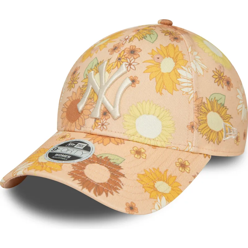 mutsid-kumer-oranz-reguleeritav-9forty-floral-all-over-print-new-york-yankees-mlb-new-era