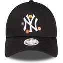 mutsid-kumer-must-reguleeritav-9forty-flower-new-york-yankees-mlb-new-era