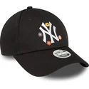 mutsid-kumer-must-reguleeritav-9forty-flower-new-york-yankees-mlb-new-era