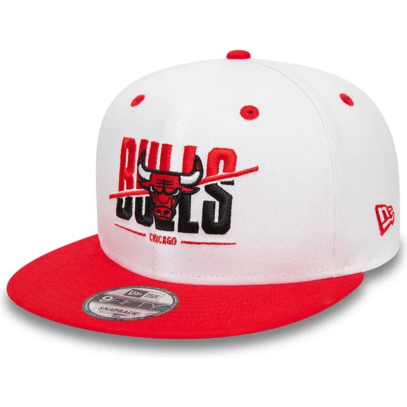 mutsid-lame-punane-snapback-9fifty-white-crown-chicago-bulls-nba-new-era