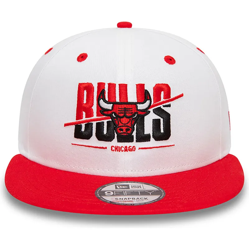 mutsid-lame-punane-snapback-9fifty-white-crown-chicago-bulls-nba-new-era