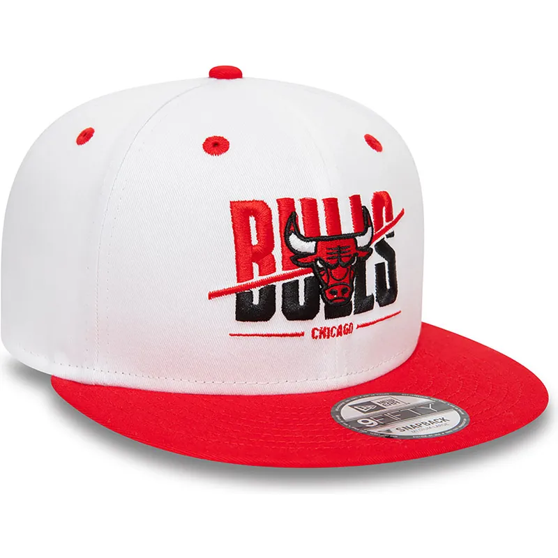mutsid-lame-punane-snapback-9fifty-white-crown-chicago-bulls-nba-new-era