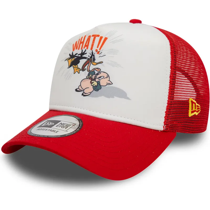 mutsid-kumer-punane-snapback-a-frame-character-pato-lucas-y-porky-pig-looney-tunes-new-era