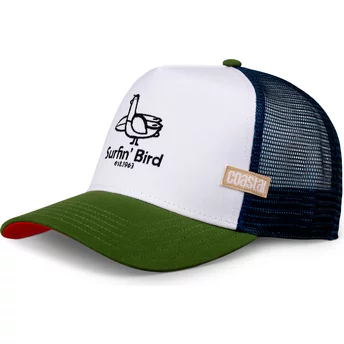 Coastal Surfin Bird HFT White, Blue and Green Trucker Hat