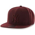 47-brand-flat-brim-large-logo-new-york-yankees-mlb-no-shot-maroon-snapback-cap