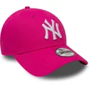 new-era-curved-brim-youth-9forty-essential-new-york-yankees-mlb-pink-adjustable-cap