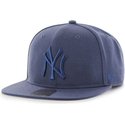 47-brand-flat-brim-large-logo-new-york-yankees-mlb-no-shot-blue-snapback-cap