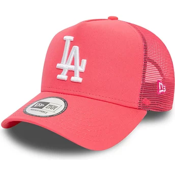 New Era A Frame League Essential Los Angeles Dodgers MLB Pink Trucker Hat