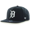 47-brand-flat-brim-detroit-tigers-mlb-sure-shot-black-snapback-cap