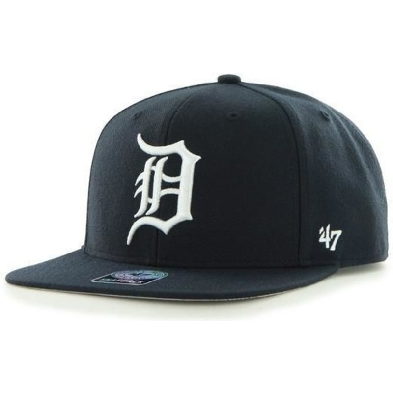 47-brand-flat-brim-detroit-tigers-mlb-sure-shot-black-snapback-cap