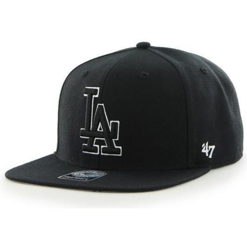 47-brand-flat-brim-los-angeles-dodgers-mlb-sure-shot-black-snapback-cap