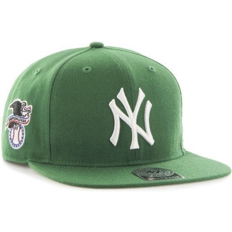 47-brand-flat-brim-new-york-yankees-mlb-sure-shot-green-snapback-cap