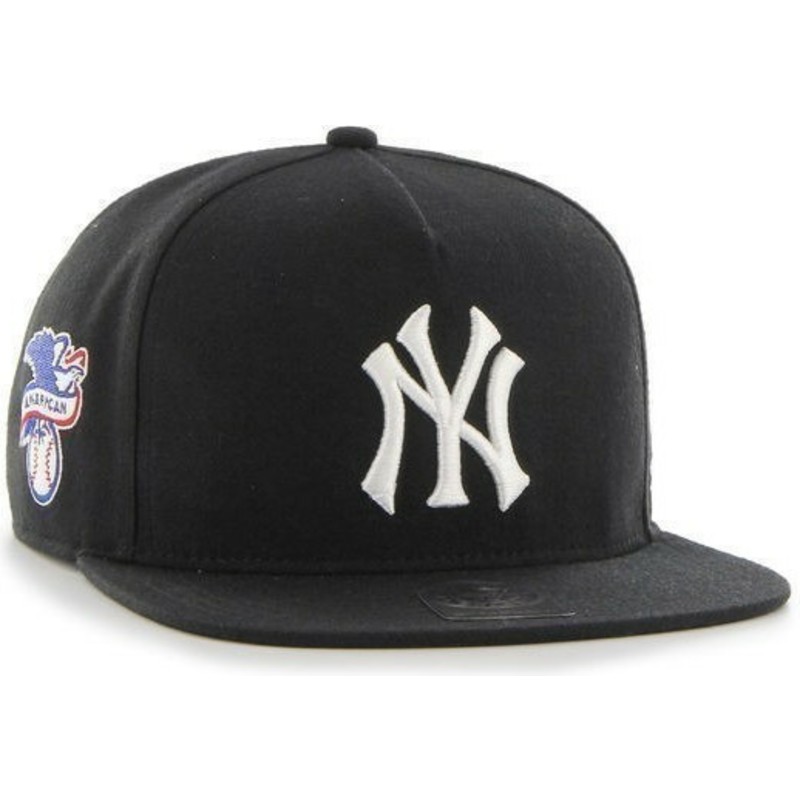 47-brand-flat-brim-new-york-yankees-mlb-sure-shot-black-snapback-cap
