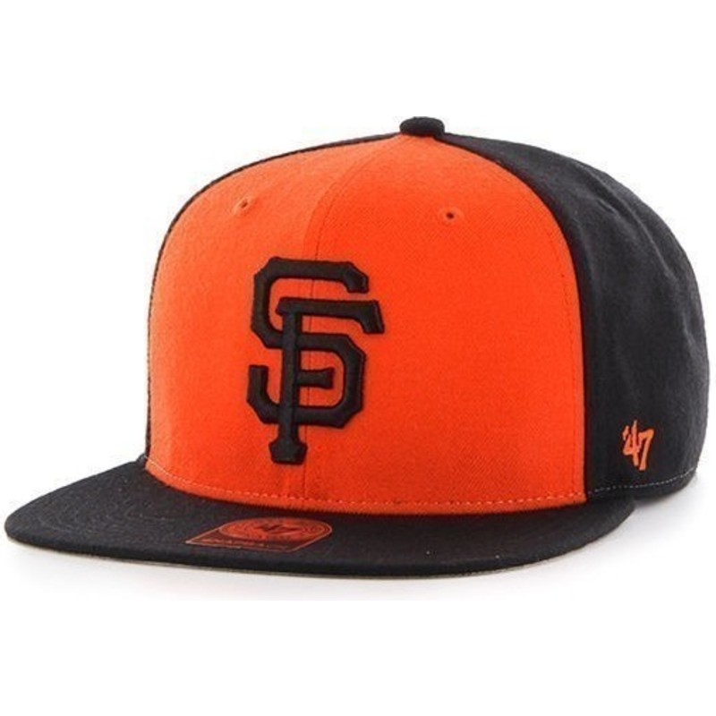 47-brand-flat-brim-san-francisco-giants-mlb-sure-shot-black-and-orange-snapback-cap